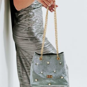 Bolso Camelia con perlas - Plateado